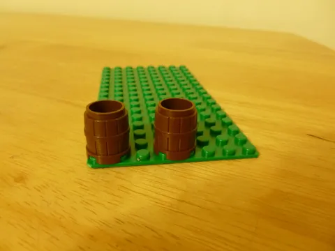 Lego x2 Lot Minifig Reddish BROWN BARREL Wood Pirate Castle Container 2x2x2