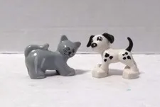 Lego DUPLO  Dalmation Dog &  Gray Cat