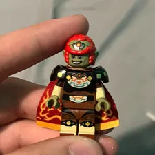 LEGO Zelda Ganondorf - Red Helmet, Orange Hair, Black Outfit w/ Flame Cape
