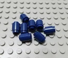 LEGO Lot of 8 Dark Blue 1x1 Round Brick Pieces