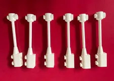LEGO WHITE BAR 1x8 Brick 1x2 Curved Top End Axle Holder (6 pieces) #30359 Pieces
