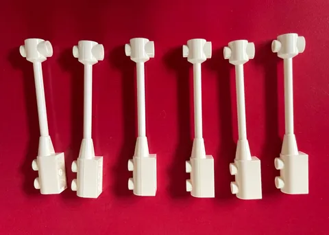 LEGO WHITE BAR 1x8 Brick 1x2 Curved Top End Axle Holder (6 pieces) #30359 Pieces