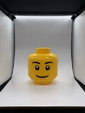 Lego Boy Head Storage Container Stackable Yellow 