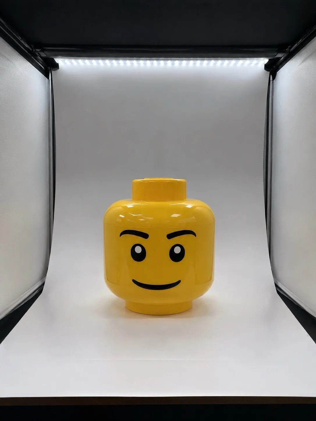 Lego Boy Head Storage Container Stackable Yellow 