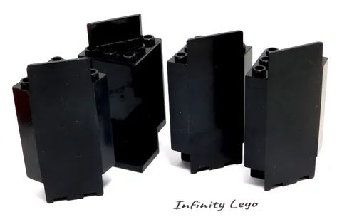 4 LEGO Vintage Black Panel 3 x 3 x 6 Corner Wall Castle Panel (2345) - 4 Pieces
