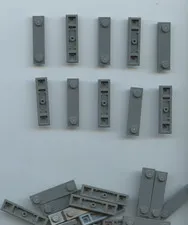LEGO x 20 Dark Bluish Gray Plate, Modified 1 x 4 with 2 Studs with Groove
