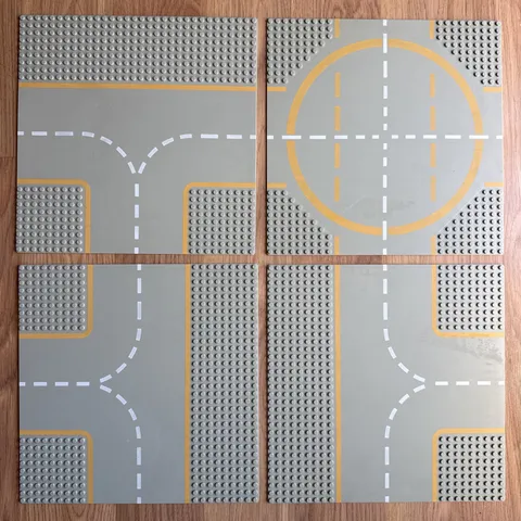 Vintage LEGO BASE PLATES SPACE MOON LANDING PAD & ROAD Lot Of 4