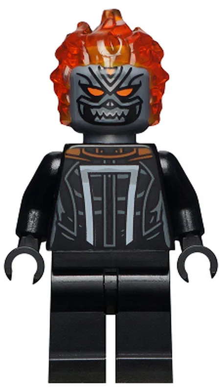 LEGO [No Color/Any Color] Ghost Rider, Roberto 'Robbie' Reyes - Flat Silver Head