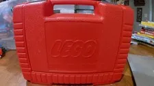 Vintage 1985 LEGO RED Plastic Storage Container Travel Carry Case 