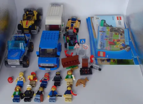 Big Lego City  assorted vehicles And minifigures