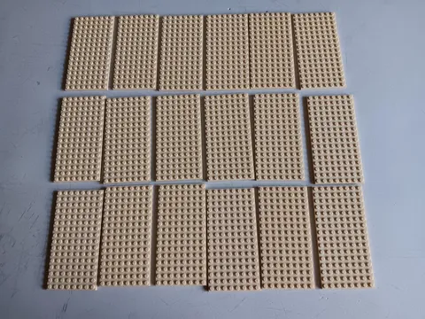 LEGO BULK LOT 18 TAN 8X16 STUD  BASE PLATES #92438 5" x 2.5"