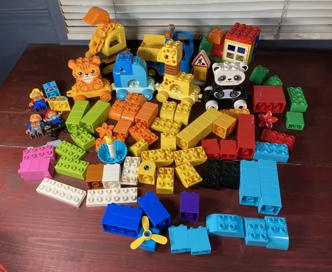 Lego Duplo Lot All in One Box of Fun 10572, Truck and Tracked Excavator 10812