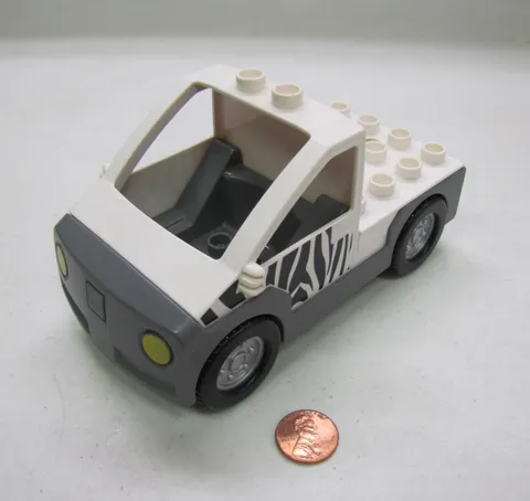 Lego Duplo ZEBRA SAFARI JEEP TRUCK ZOO CAR VEHICLE Pick-Up Truck