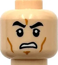 Lego New Light Nougat Minifigure Head Black Eyebrows Upper Eyelids Part