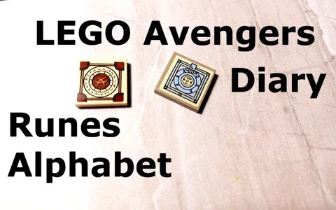 LEGO Avengers Diary and Runes Alphabet Tile Thor Ancient Relic LEARN ANCESTORS