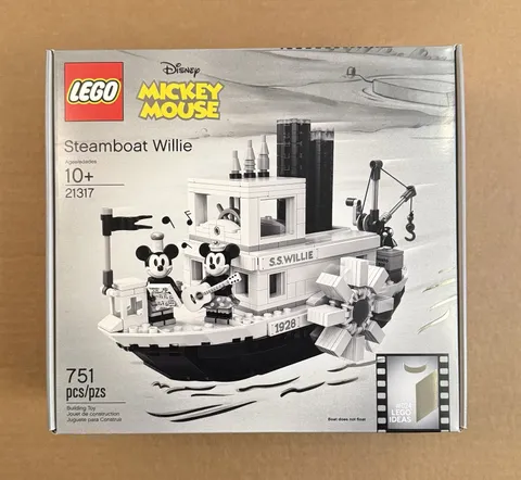 New LEGO Ideas Steamboat Willie 21317 Mickey Mouse Retired NIB Factory Sealed