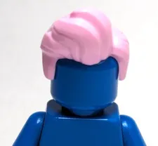 Lego - Minifigure Hair - Pink, Wavy, Tall, Swept Back, Side Part