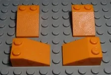 Lego Brick Slant 2x3 Positive Orange 4 Pieces