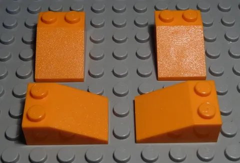 Lego Brick Slant 2x3 Positive Orange 4 Pieces