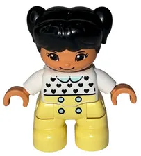 LEGO DUPLO Number Train 10954 Replacement Girl Figure White Shirt Yellow Pants