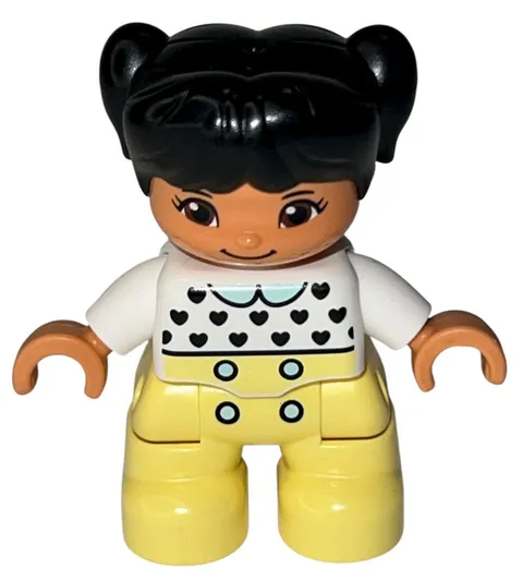 LEGO DUPLO Number Train 10954 Replacement Girl Figure White Shirt Yellow Pants