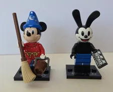 Lego Sorcerer's Apprentice Mickey & Oswald Minifigures *Lot* Disney 100 CMF
