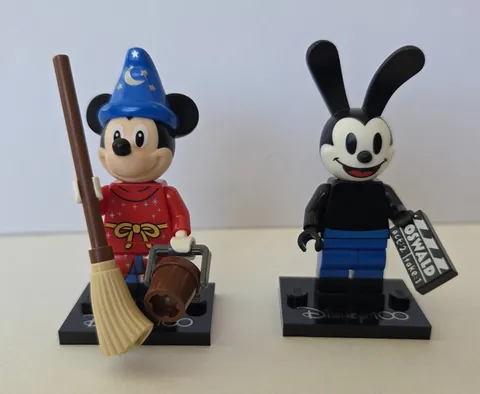 Lego Sorcerer's Apprentice Mickey & Oswald Minifigures *Lot* Disney 100 CMF