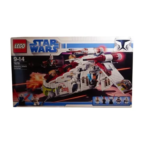 LEGO 7676 Republic Attack Gunship Star Wars Clone Wars Retired NRFB Cody Obi-Wan