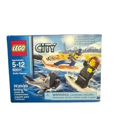 LEGO City: Surfer Rescue 60011 New Sealed Retired Shark Boat Surf Board Box 32pc
