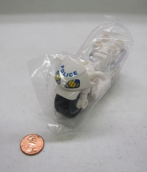 New Lego Duplo White Police Motorcycle Motorbike Legoville City Motor Cycle