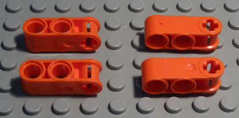 Lego Technic Connector 1x Cross Hole 2x Plug Pin Hole Dark Orange 4 Pieces