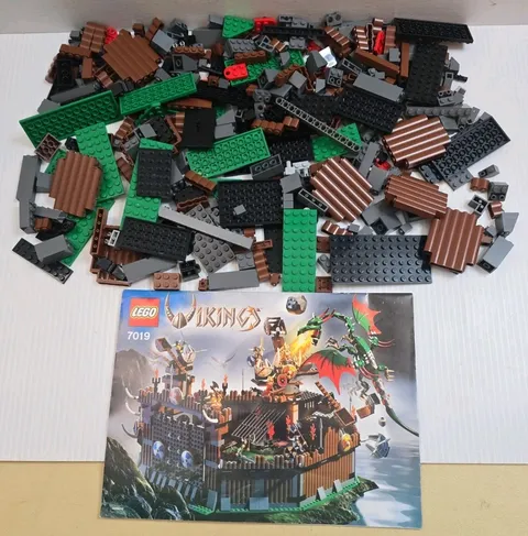 LEGO Vikings 7019 Viking Fortress Against the Fafnir Dragon Partial Set No Figs