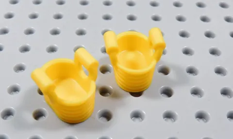 LEGO Lot of 2 Bright Yellow Orange Purse Basket Accessory Minifig BQ