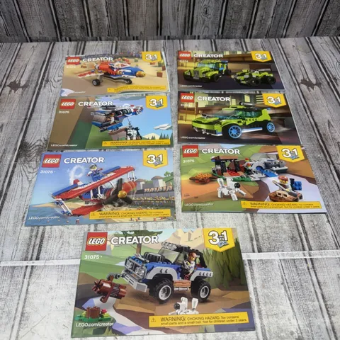 Lot Of 7 Creator Lego Booklet Instructions