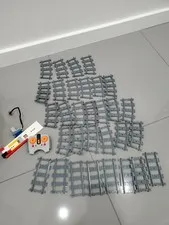 Legos Lot Train Tracks 34 Pieces Straight Curved Controller Battery