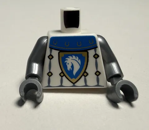 Lego - Minifigure Torso - White, Blue, Castle, Armor, Knight, Horse