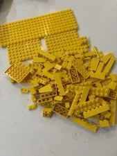 LEGO Yellow Lot Mixed Bricks 120+ 1x1 2x6 Plates Special Etc - See Desc