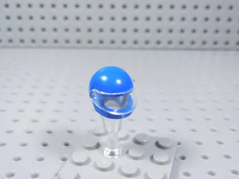 LEGO Blue Helmet w/ Trans Clear Visor Minifig AZ