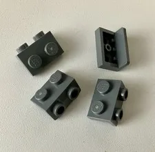 LEGO 4x NEW Pieces Bracket 1x2 - 1x2 DARK BLUISH GRAY #99781