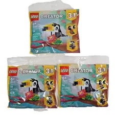 3 PACK LEGO Creator 30688 Tropical Toucan Polybag 3 in 1 Fish Penguin