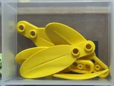 LEGO Parts - Yellow Plant Plate, Round 1 x 2 with Rounded Leaf - No 3565 - QTY 5