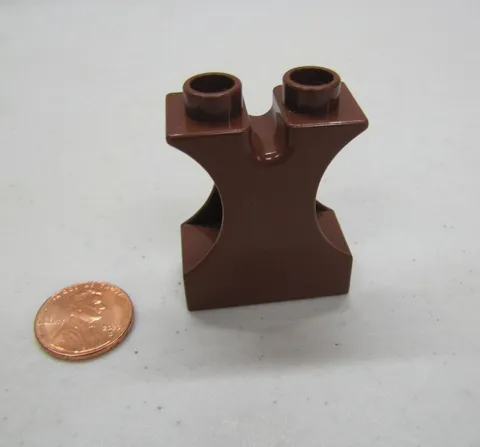 Lego Duplo DARK BROWN BRICK 1x2x2 Side Cutouts Channel in Top Part #42234 Castle