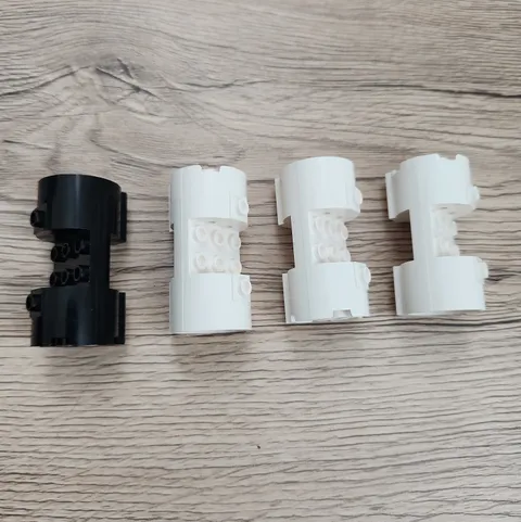 LEGO Part 30360 Cylinder 3x6x2 2/3 Horizontal Lot of 4 Black White