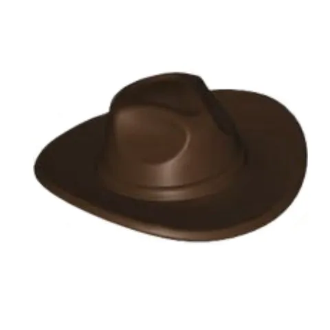 LEGO Minifigure Accessory Hat Brown Dark Brown Cowboy Fedora Wild West #WAB013