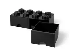 LEGO Black Stackable Storage Brick Drawer Organizer, 2 Drawers, 40202