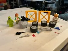 Lot Of Lego Pieces With Figures trees alien construction