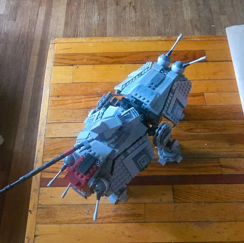 LEGO Star Wars AT-TE Walker 7675 Custom Built Gray/Red Plastic Vehicle