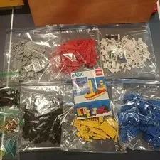 Vintage bulk Legos and Lego Storage Case 4963