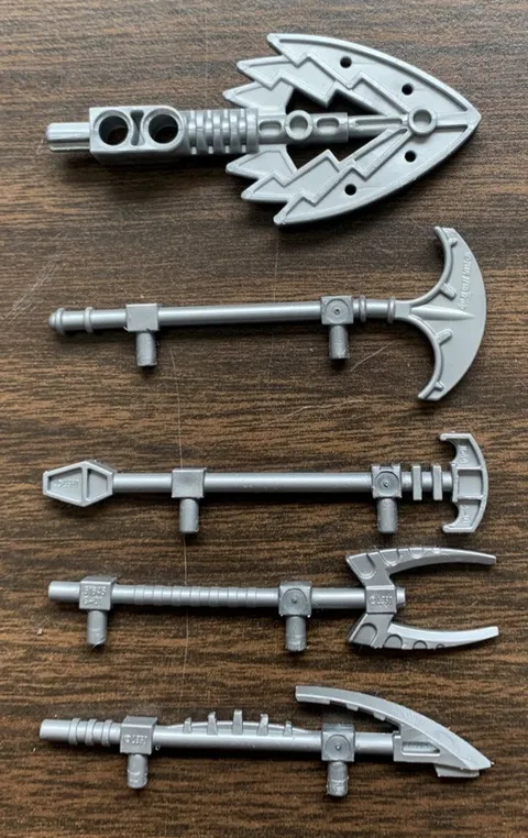 5 Lego Parts Bionicle Silver Mini Figure Weapons 44819 51642 51644 51645 51663