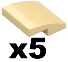 Lego NEW Curved SLOPE Tan 2 x 2 x 2/3 Building Qty 5 Part 15068 TN04